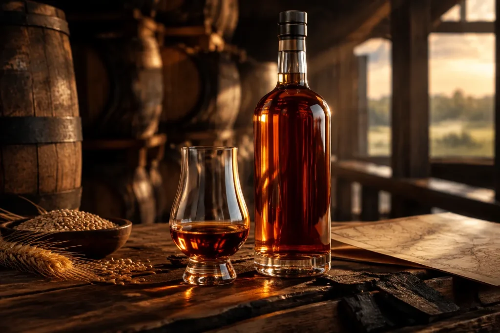 Unbranded bourbon editorial scene for Bourbon Review: Eagle Rare