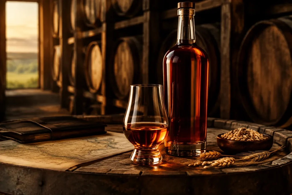 Unbranded bourbon editorial scene for Bourbon Review: WILLIAM LARUE WELLER