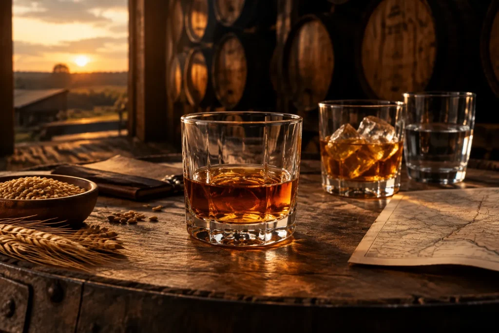 Unbranded bourbon editorial scene for How to Drink Bourbon
